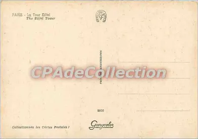 Paris - A Torre Eiffel — Ganycolor, n° 8036 — Verso