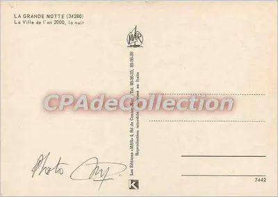 La Grande Motte (34280) — La Ville de l'an 2000, la nuit — Éditions MAR — Verso