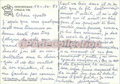 Roubaix — Urząd Miasta — Wydanie Euromines N°4435 — Rewers