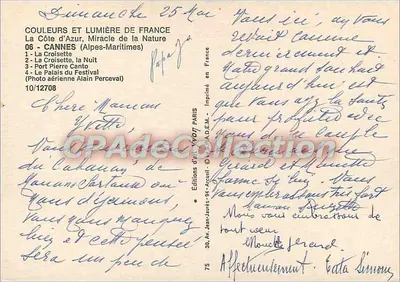 Cannes — Widok panoramiczny — Wydawnictwo Avon — Rewers