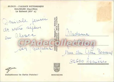 Mulhouse — Le Bollwerk (XIVe s.) — Éditions "La cigogne" - SODALEA — Rewers