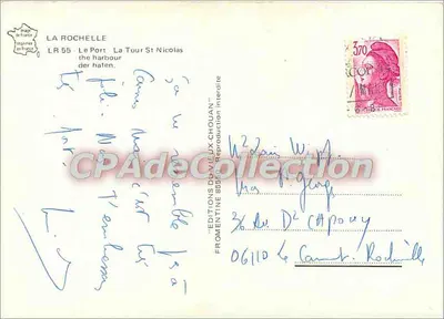 La Rochelle — Le port avec la Tour Saint-Nicolas et la cathédrale — Éditions du Vieil-Chouan — Verso