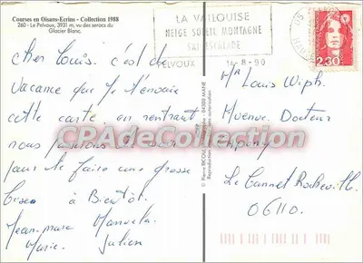 Ghiacciaio Bianco - Corsa in Oisans-Écrins — Collezione 1988 — Verso