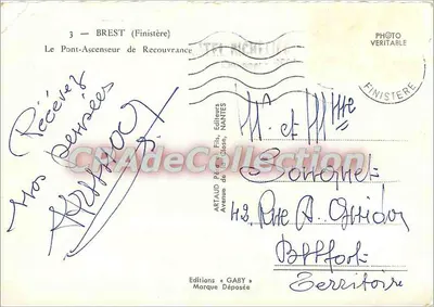 Brest (Finistère) — Most podnoszony w Recouvrance — Wydawnictwo Gaby — Rewers