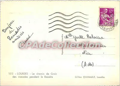 Lourdes — O caminho da Cruz durante o Rosário — Edição Quinault — Verso