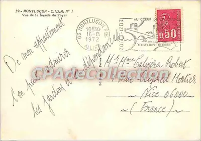Foyer de Montluçon — Vista de la fachada — C.I.S.M. N° 39 — Reverso