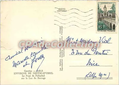 Arredores de Neuvic-d'Ussel — O Ponte de Pellachal sobre o Lago do Barragem — Les Editions Modernes — Verso