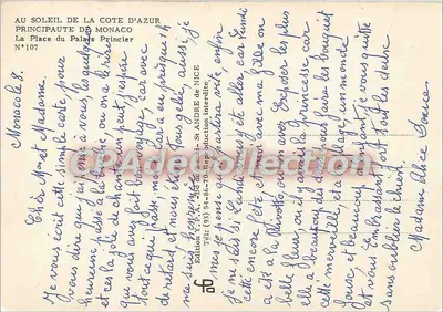 Principado de Mônaco — Praça do Palácio — Edição A.A. N°107 — Verso