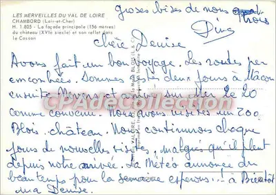 Chambord — Fachada principal (século XVI) — Valoire, n° 1.805 — Verso