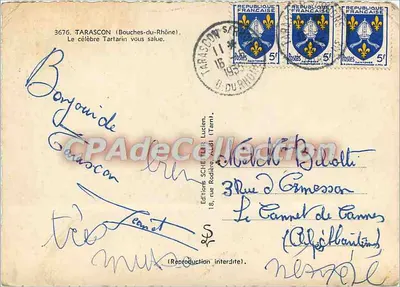 Il celebre Tartarin — Tarascon (Bouches-du-Rhône) — Edizioni Scheïler Lucien — Verso