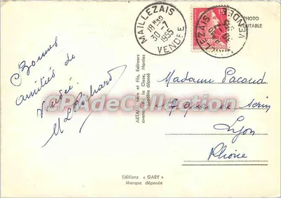 Abadia de Maillezais — Ruínas e paisagens — Éditions Gaby, número de série não visível — Verso