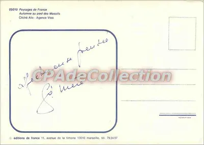Massif dos Alpes — Outono aos pés dos Massifs — edições da França — Verso