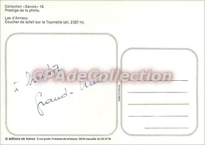 एन्नेकी के झील — टौर्नेट पर सूर्यास्त (ऊंचाई 2357 मीटर) — फ्रांस के प्रकाशक — पीछे