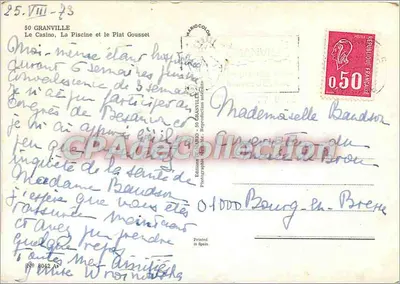 Granville — O Casino, A Piscina e O Plat Gousset — Di-Mano — Verso