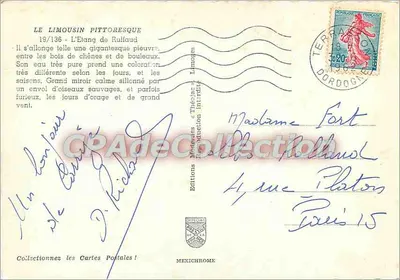 O Lago de Ruffaud — O Limousin pitoresco — Edições Médecis & Théodule — Verso