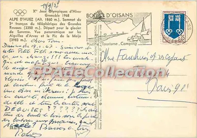 Grenoble 1968 — Jogos Olímpicos de Inverno — editor não visível — Verso