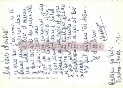 Bourbon-Lancy-Thermal — widok panoramiczny z portretem kobiecy — S.&L. n°71 — Rewers