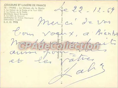 Paris — A Casa da Rádio e a Torre Eiffel — Éditions Jean-Jaques — Verso