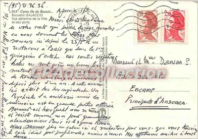 Ajaccio — vista aerea della città e dei porti — CPAdeCollection — Verso