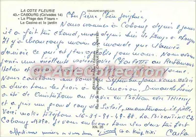 Caboûrg — O Casino e o jardim — Editor ATTALD FRÈRES, N° 26 — Verso