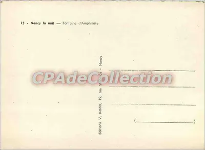 Nancy w nocy — Fontaine d'Amphitrite — Roeder — Rewers