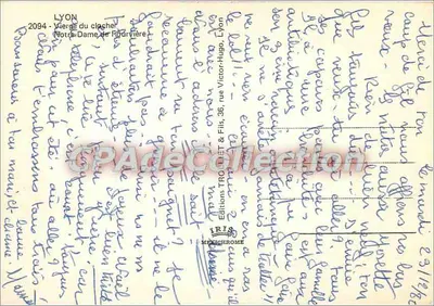 Lyon - Virgem do campanário Nossa Senhora de Fourvière — Edições IRIS — Verso