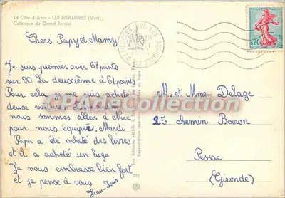 Les Issambres (Var) — Calanque do Grande Ferréol — Edições de Arte da Costa Azul, n°928 — Verso