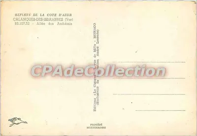 Calanques-des-Issambres — Avenida das Anthémis — Éditions de Milo — Verso