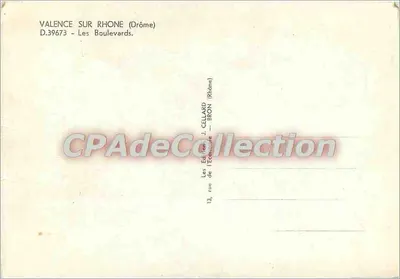 Valence-sur-Rhône — I Boulevards — Edizione J. Cellard — Verso