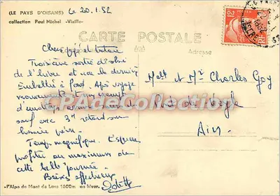 Alpe di Mont de Lans — vista invernale — collezione Paul Michel — Verso