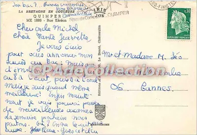 Quimper — Uitzicht op de straat met de kathedraal — Edities Diplôme de la Mérichrome — Achterkant