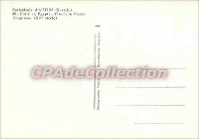 Katedra w AUTUN (S.-et-L.) — Ucieczka do Egiptu — Głowa Najświętszej Panny — Kapitel (XII wiek) — Rewers