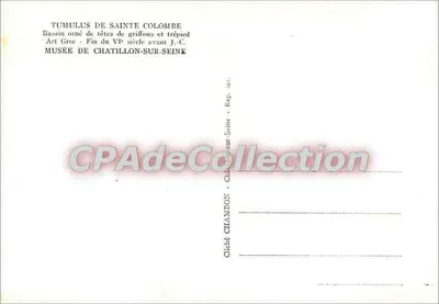 Bacia decorada com cabeças de grifos — Museu de Châtillon-sur-Seine — número de série não visível — Verso