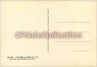 Interior do Castelo Grimaldi — Cagnes-sur-Mer — Cie des Arts Phonographiques, 44, rue Le Tellier - Paris 15e — Verso
