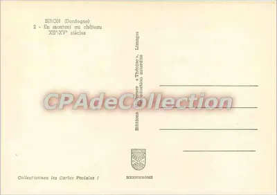 Castelo de Biron — Dordogne — Edições Diplôme — Verso
