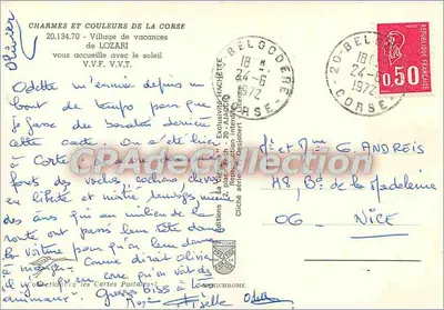 Vila de Lozari — Córsega — Éditions Diplome — Verso