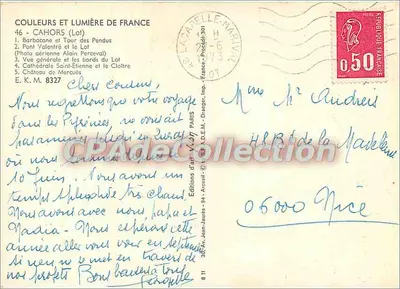 Cahors — Pamiątka z Cahors — Wydawnictwo Sztuki Jean-Jaurès — Rewers