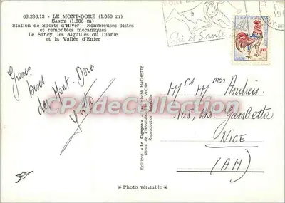 Sancy — Stacja narciarska — Wydawnictwo La Cigogne — Rewers