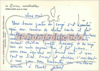 Erbalunga — sob a neve — Éditions La Corse Inoubliable, n°149 — Verso
