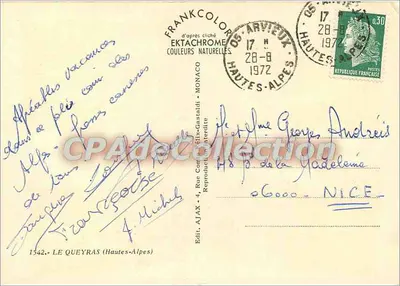Guillemette, De Gorges, Kasteel Queyras, Aiguilles, Mont Viso, Abriès — Herinnering aan de Vallei van de Guil — Frankcolor — Achterkant