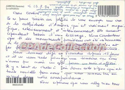 Amiens (Somme) — Katedra — Stara pocztówka de Collection — Rewers