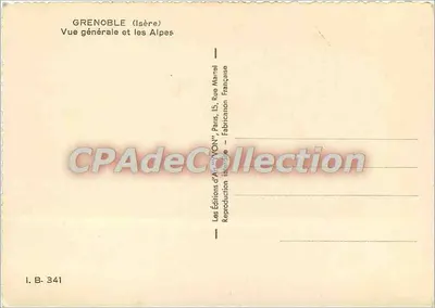 Grenoble (Isère) — Vista geral e as Alpes — Les Éditions d'Art 'VON', Paris — Verso