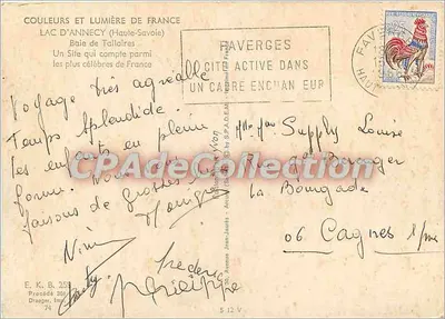 Lago de Annecy — Baía de Talloires — Editor Draeger, n° 301 — Verso