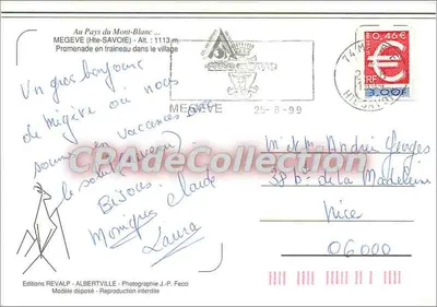 Megève — Promenade in slitta nel paese — Edizioni Revalp, Albertville — Verso