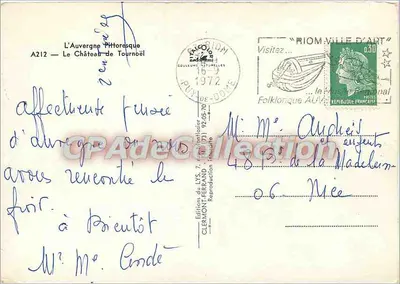 The Castle of Tournœil — Picturesque Auvergne — Clermont-Ferrand Editions — Back