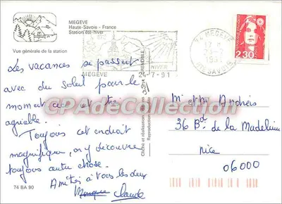 Megève — vista generale della stazione — editore non identificato — Verso