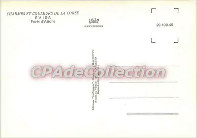 Floresta de Aitone — Córsega — Edições 'La Cipogne' — Verso