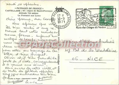 Fonte dos Leões — Castellane — Edições Photoguy — Verso