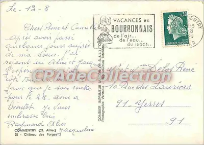 Zamek Forges — Commentry (03) — Wydawca MACON (M.S.&L.) — Rewers