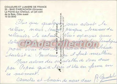 Zatoka Arcachon — Wyspa Końskich — Wydawnictwo Jean-Daudet — Rewers